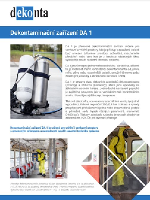 Dekontaminační zařízení DA 1 – CZ