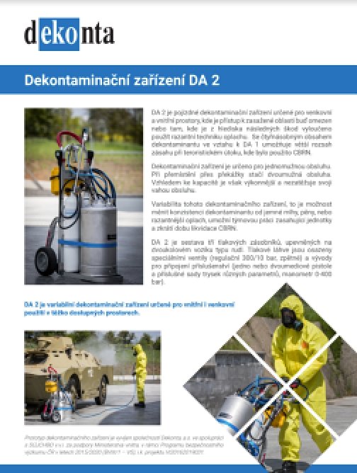 Dekontaminační zařízení DA 2 – CZ