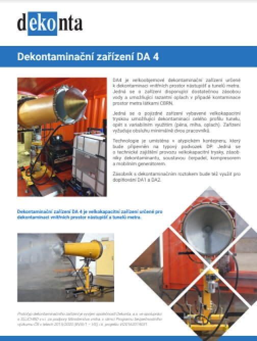 Dekontaminační zařízení DA 4 – CZ