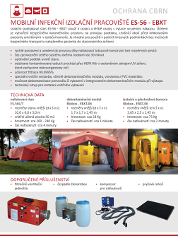 Mobilní infekční izolační pracoviště ES-56 – EBXT –…