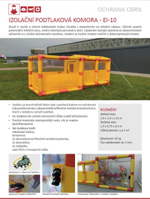 Izolační podtlaková komora EI-10 – CZ