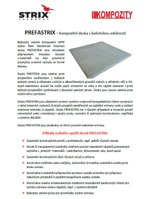 PREFASTRIX Kompozitní deska s balistickou odolností…