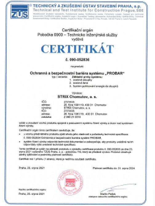 PROBAR Certifikát – CZ