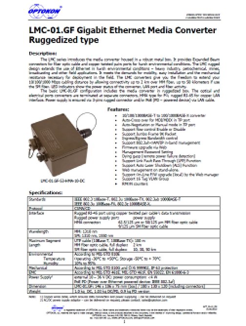 LMC-01.GF Gigabit Ethernet konvertor – EN