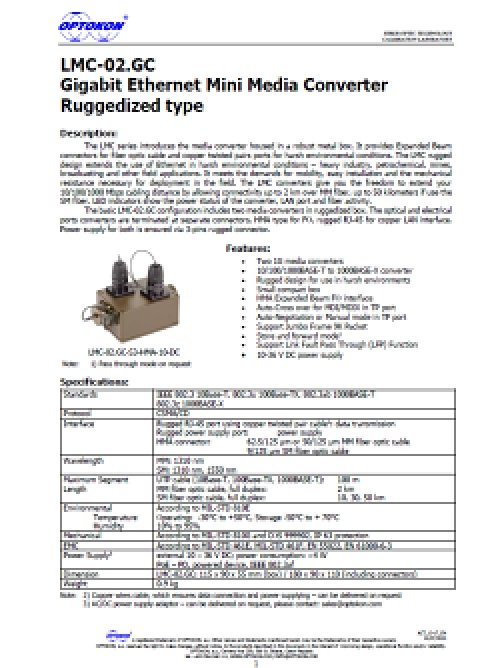 LMC-02.GC Gigabit Ethernet konvertor – EN