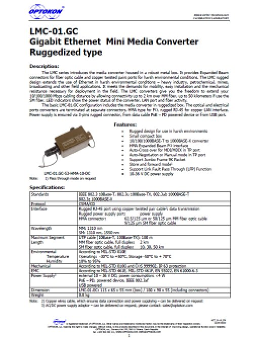 LMC-01.GC Gigabit Ethernet konvertor – EN