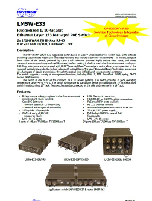 LMSW-E33 1/10 Gigabit Ethernet Switch – EN