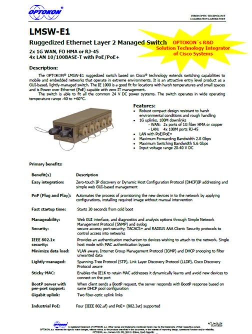 Ethernetový switch LMSW-E1 – EN