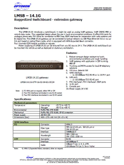 LMSB – 14.1G Odolný switch – EN