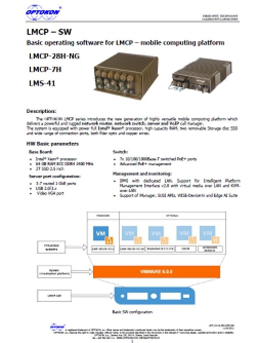 Základní operační software pro LMCP – EN