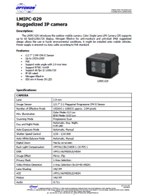 Odolná IP kamera LMIPC-029 – EN