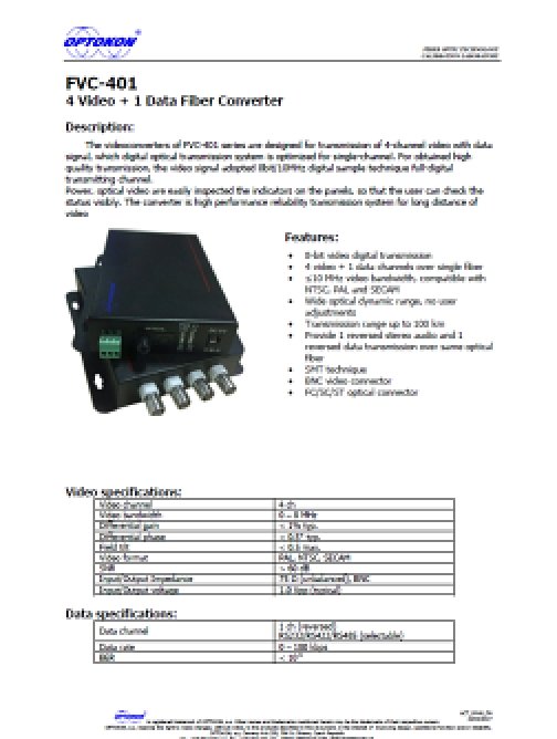 Videokonvertor FVC-401 – EN