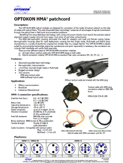 Propojovací kabel OPTOKON HMA1 – EN