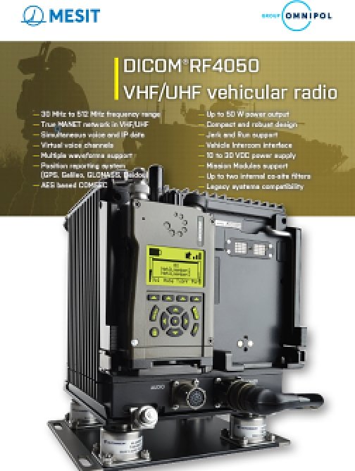 Vozidlová radiostanice DICOM®RF4050 VHF/UHF – EN